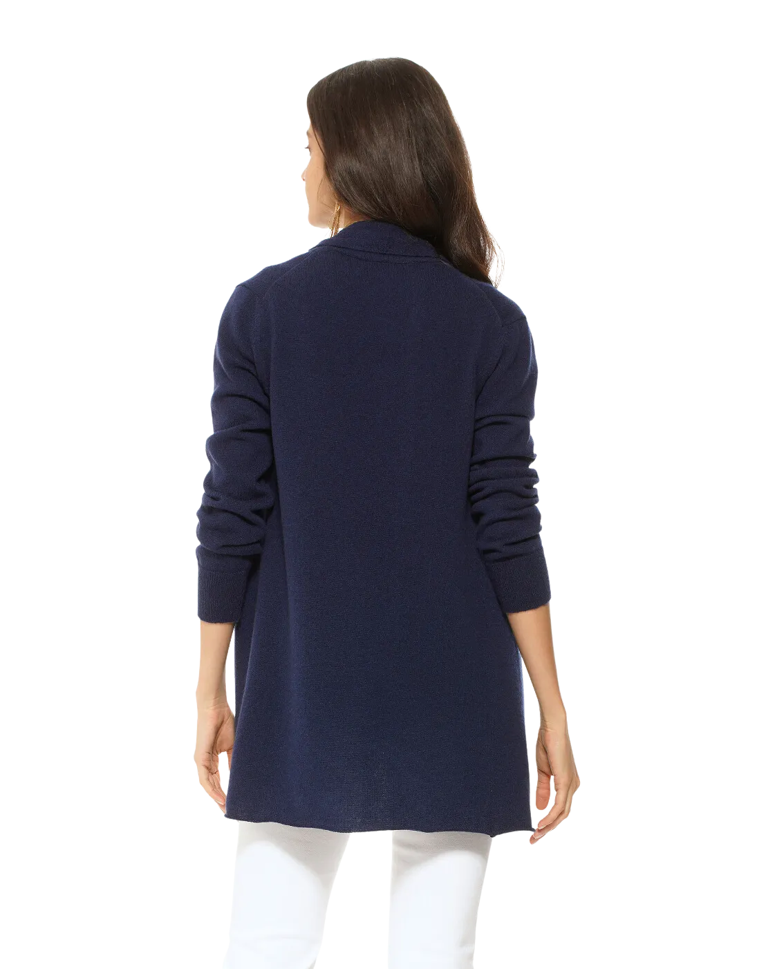 Pure Cashmere Open Front Cardigan Night Blue