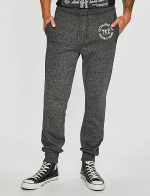 Roosburg Brush Back Fleece Joggers In Jet Black - Tokyo Laundry