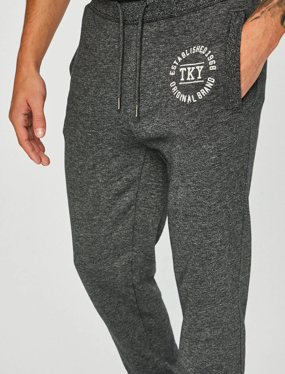 Roosburg Brush Back Fleece Joggers In Jet Black - Tokyo Laundry