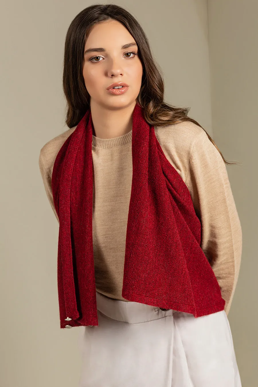 Sacha Shawl Baby Alpaca Color Redpepper