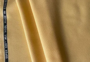 Selvedged Naples Yellow Super 120s Wool Jacquard Suiting (Made in England)