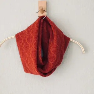 Snood - Infinity Scarf Soft Merino Lambswool Berry Red and Burnt Orange