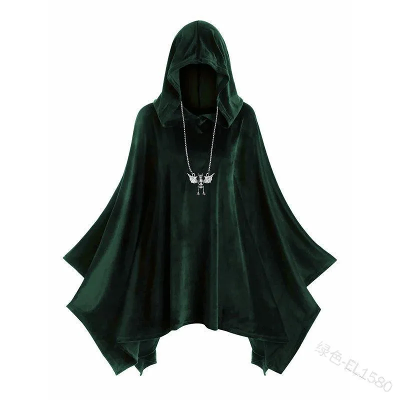 Solid Color Hooded Halloween Costume Props Cape