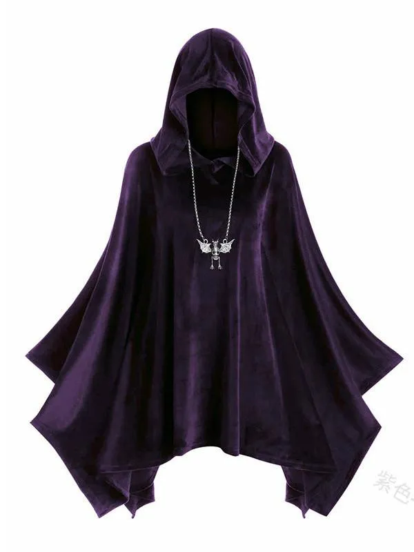 Solid Color Hooded Halloween Costume Props Cape