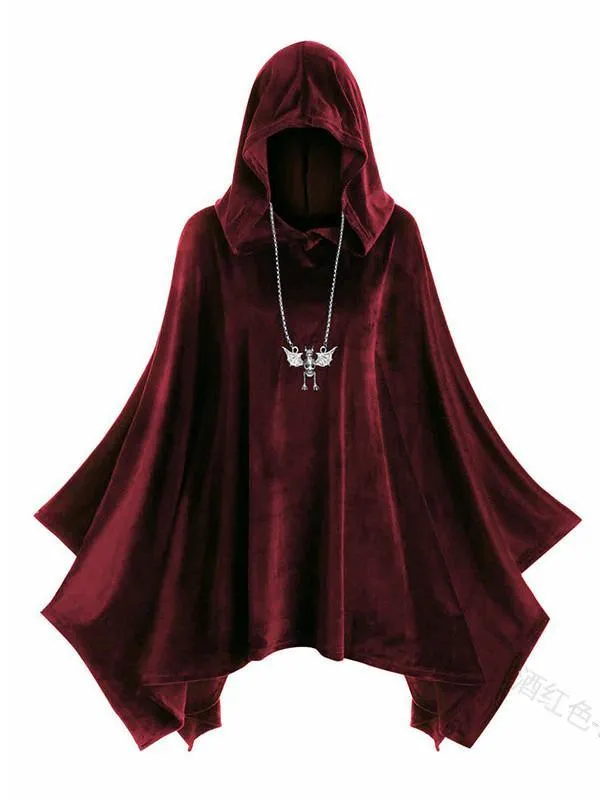 Solid Color Hooded Halloween Costume Props Cape