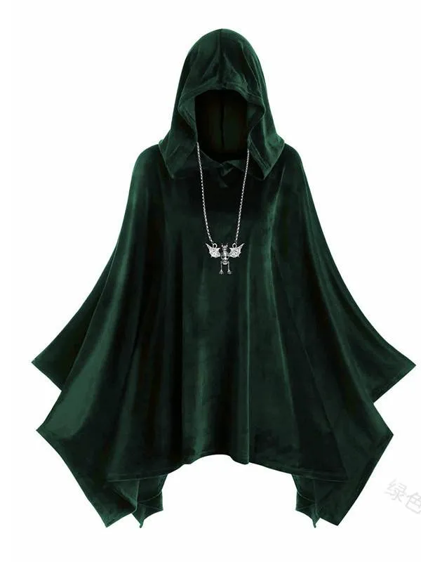 Solid Color Hooded Halloween Costume Props Cape