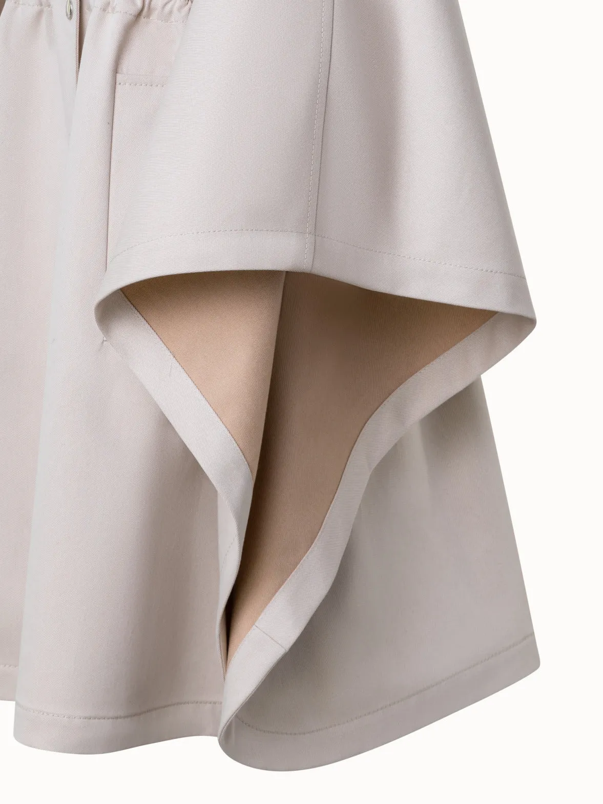 Water Repellent Cape Coat in Cotton Twill