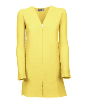 Women's Cashmere Links Stitch Duster Cardigan Lemon